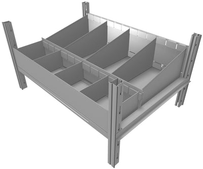 Cassettiera doppia zincata a 8 scomparti cm. 80x60
