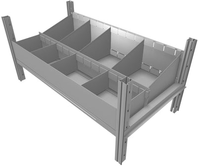 Cassettiera doppia zincata a 8 scomparti cm. 91x50
