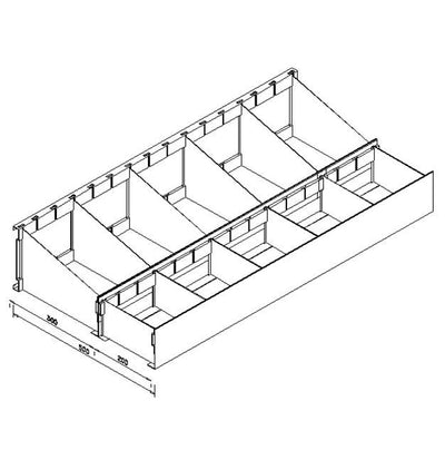 Cassettiera doppia zincata a 8 scomparti cm. 91x50