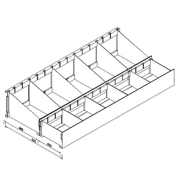 Cassettiera doppia zincata a 8 scomparti cm. 91x50