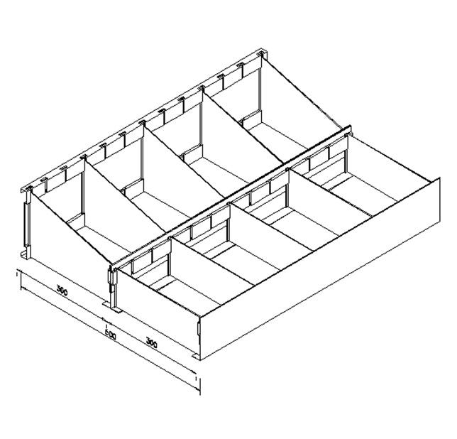 Cassettiera doppia zincata a 8 scomparti cm. 91x60