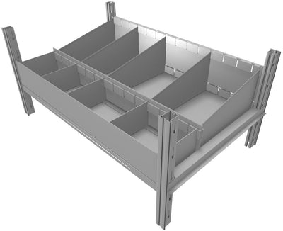Cassettiera doppia zincata a 8 scomparti cm. 91x60