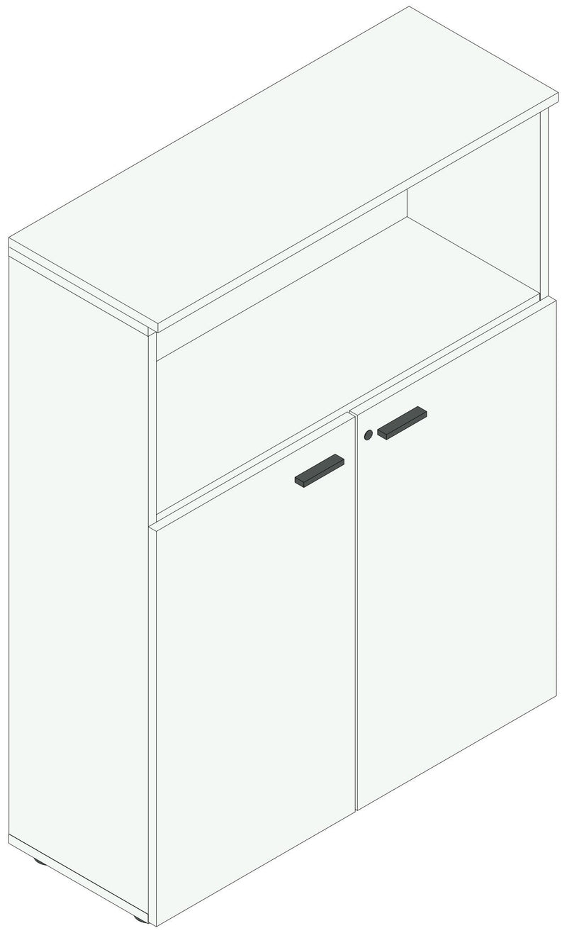 Armadio in legno ad ante battenti per ufficio cm. 90x33,7x117,6h