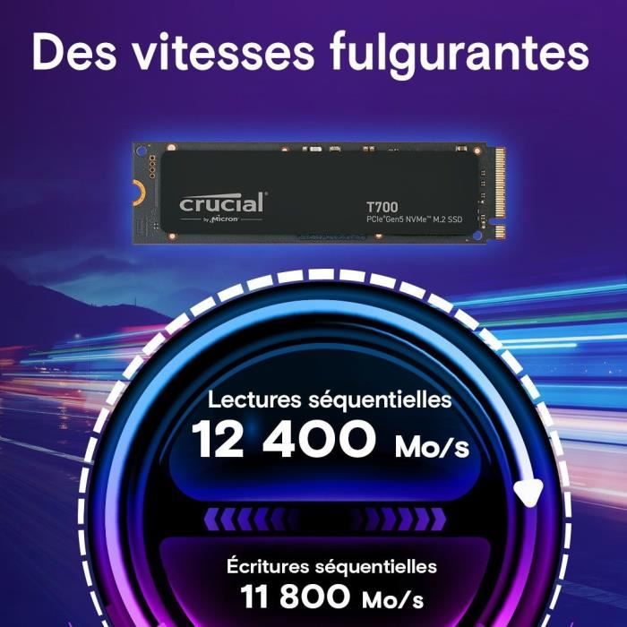 Crucial T700 - SSD interno - 2 TB - PCI Express 5.0 (NVMe)