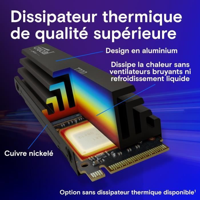 Crucial T700 - SSD interno - 2 TB - PCI Express 5.0 (NVMe)