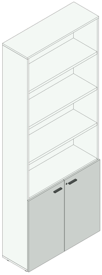 Armadio ad ante in melaminico per ufficio operativo cm. 90x33,7x232,8h