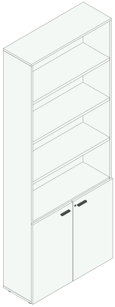 Armadio ad ante in melaminico per ufficio operativo cm. 90x33,7x232,8h