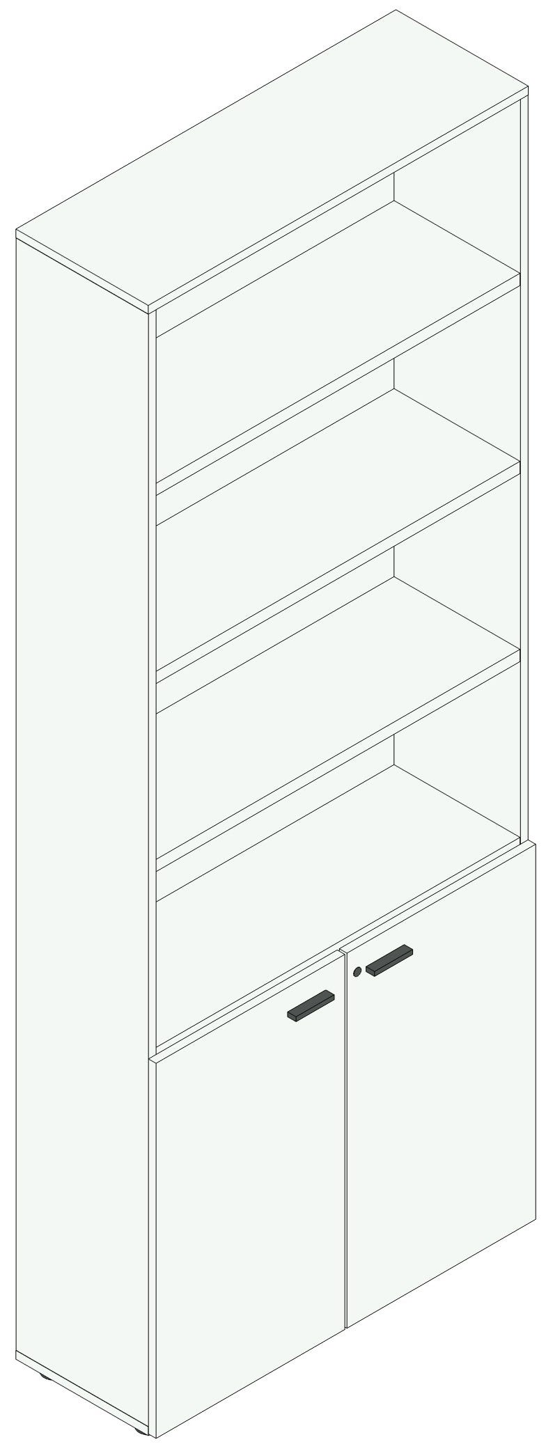 Armadio ad ante in melaminico per ufficio operativo cm. 90x33,7x232,8h