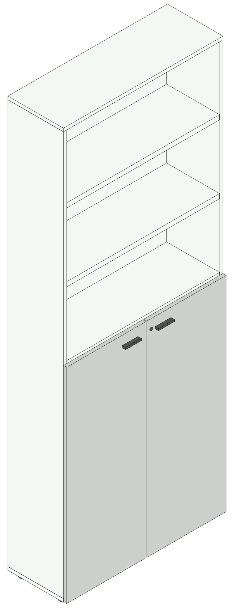 Armadio in melaminico per ufficio operativo cm. 90x33,7x232,8h