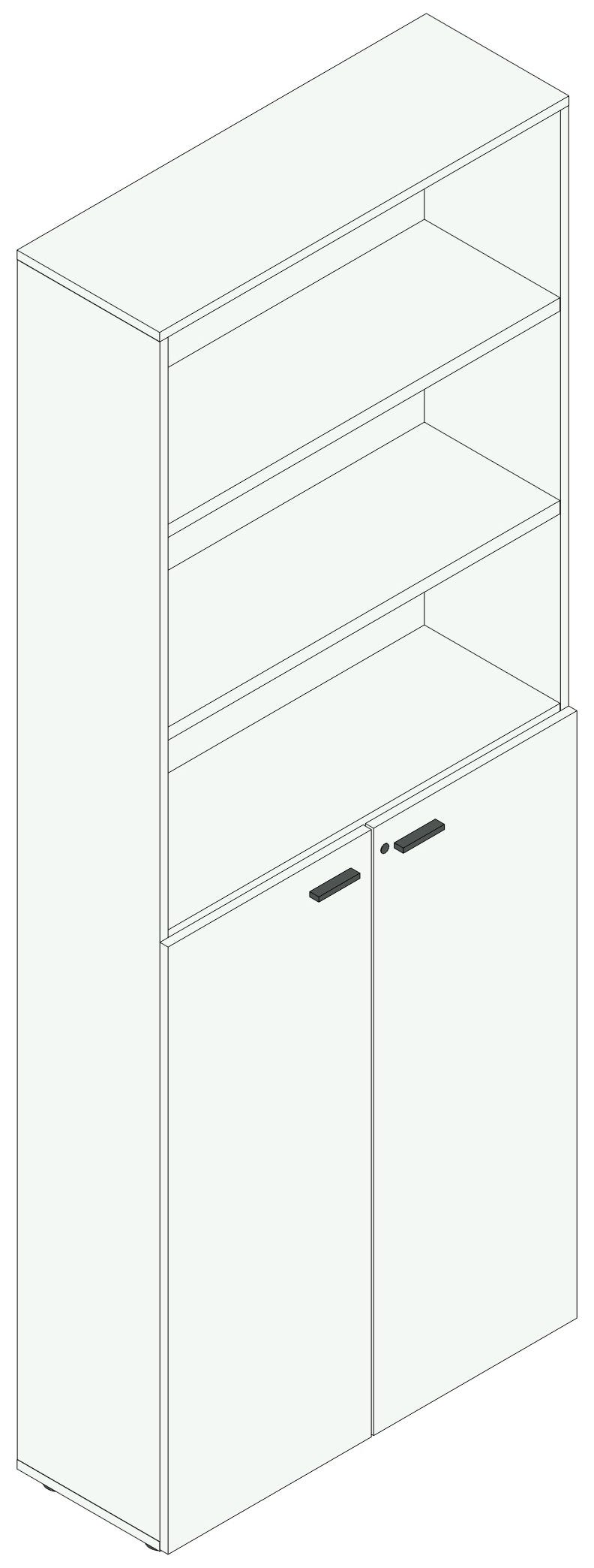 Armadio in melaminico per ufficio operativo cm. 90x33,7x232,8h