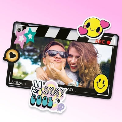 Canal Toys - Fotocamera con stampa istantanea retrò - 4 rotoli di carta di cui 1 adesivo, pennarelli e adesivi - CLK 019