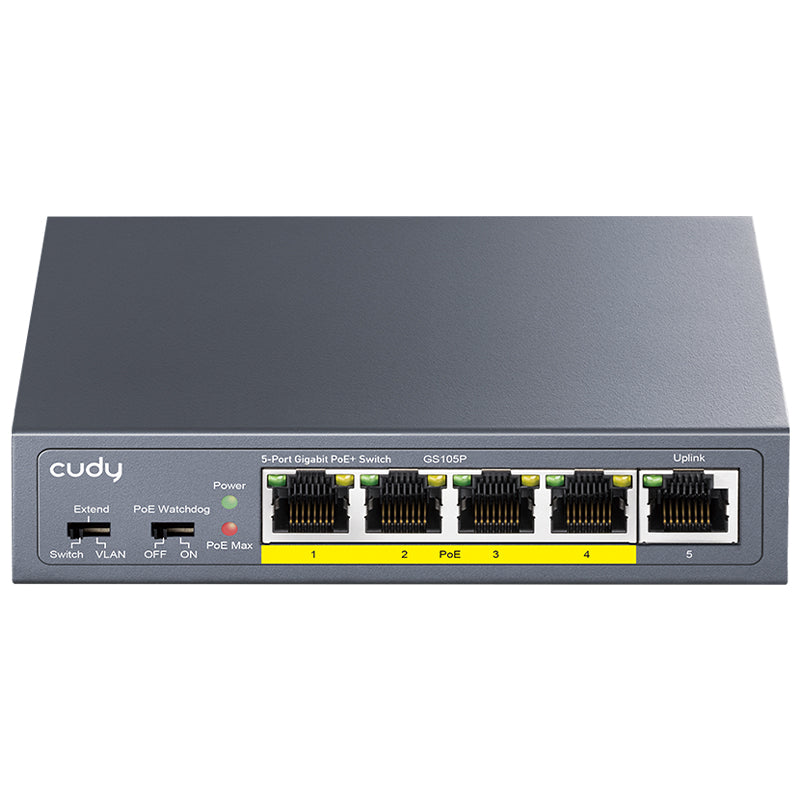 CUDY GS105P - SWITCH 5-PORT GIGABIT POE+ 36W