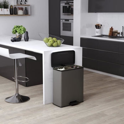 Pattumiera rettangolare Duo - DECO BIN - CURVER - 52L (26+26L) - 49 x 32 x 61 cm - Antracite