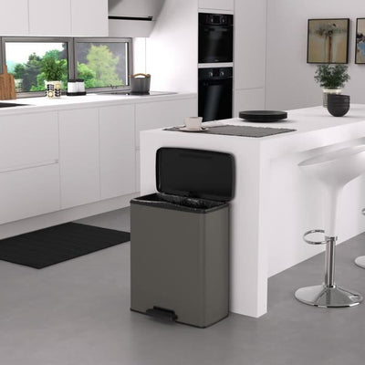 Pattumiera rettangolare - DECO BIN - CURVER - 65L - Grande capacità - 49 x 32 x 61 cm - Antracite