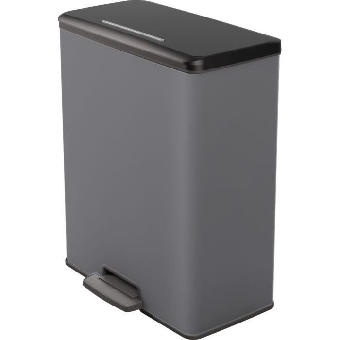 Pattumiera rettangolare - DECO BIN - CURVER - 65L - Grande capacità - 49 x 32 x 61 cm - Antracite