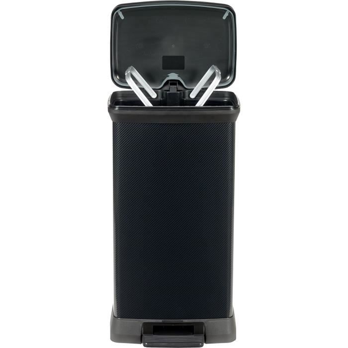 CURVER Decobin Cestino Rettangolare - 50 L - Nero Carbonio