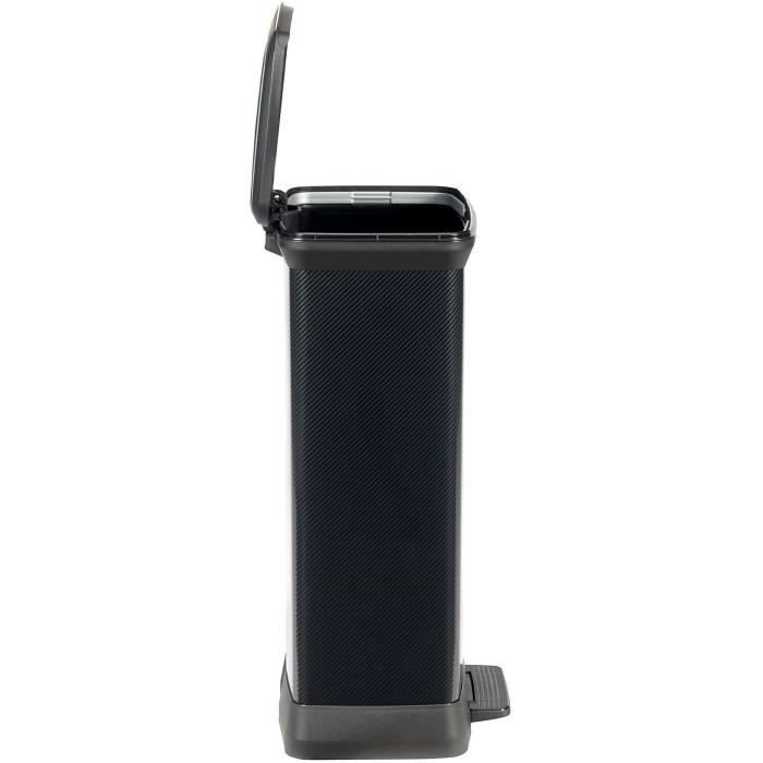 CURVER Decobin Cestino Rettangolare - 50 L - Nero Carbonio