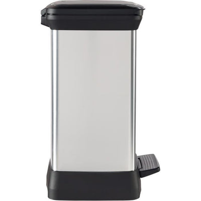 Pattumiera rettangolare - DECO BIN - CURVER - 50L - Design elegante - 39 x 29 x 51 cm - Grigio metallizzato