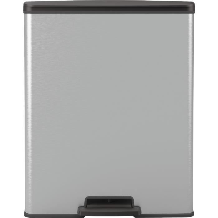 Pattumiera rettangolare - DECO BIN - CURVER - 65L - Design moderno - 49 x 29 x 61 cm - Grigio metallizzato