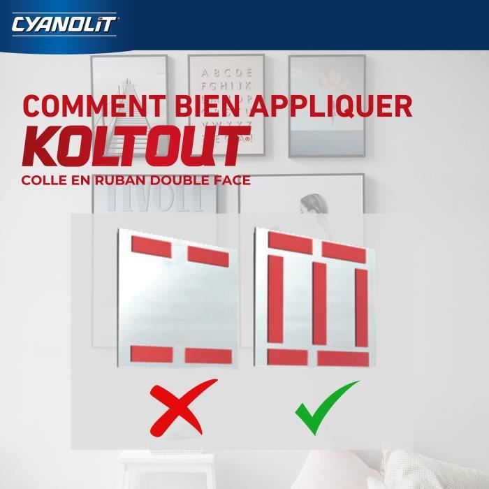 Nastro biadesivo - CYANOLIT - Nastro extra sottile - Ultra sottile - Alta adesività - Discreto e resistente