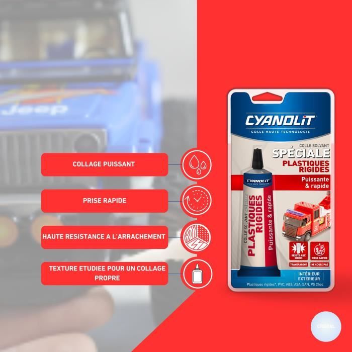 Colla speciale per plastica - CIANOLIT - Forte tenuta - Versatile per materie plastiche