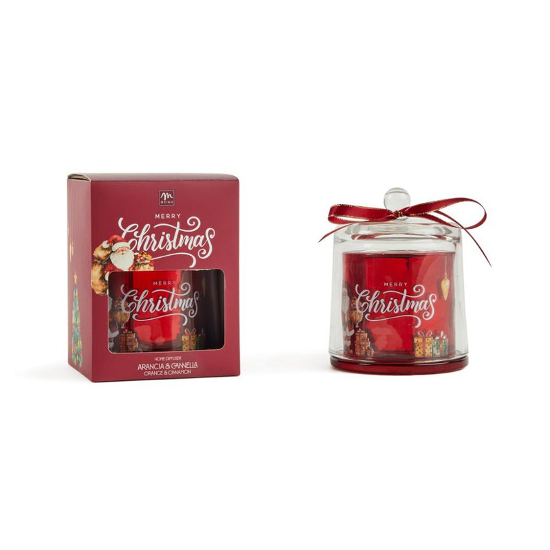 Candela campana arancia & cannella in cera e vetro 255 gr 11.2Xh.14.7 cm - Mercury 84968MEY