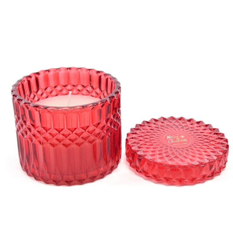 Candela profumata in cofanetto rosso in vetro 10.5Xh.10.5 cm - Mercury 59959MEY