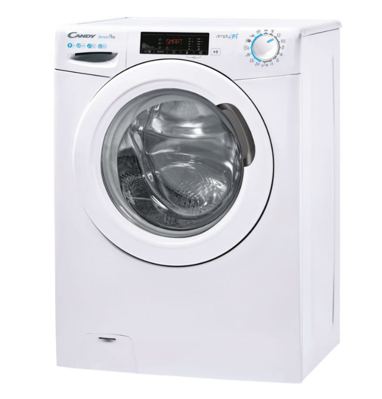 Candy cso 1295tw4/1-s lavatrice a carica frontale smart pro lavatrice a carica frontale, libera installazione, 9 kg, 1200 rpm, classe b, bianco, 16 programmi, controllo remoto avanzato e contenuti extra in app (wi-fi + ble), l x p x a (cm) 60x53x85