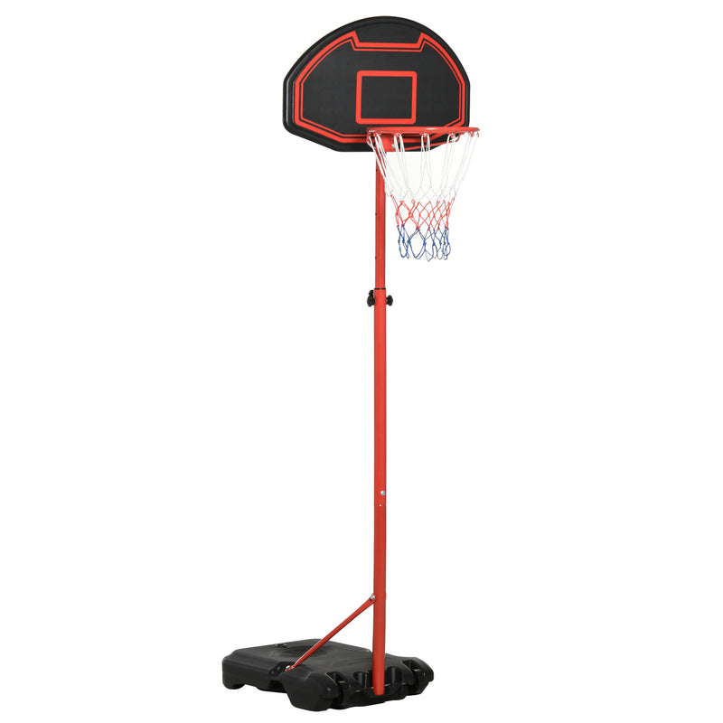 Canestro Portatile Canestro Basket da Esterno con Altezza Regolabile 193.5-248.5cm e Base da Riempire con Acqua o Sabbia, in Acciaio e Nylon 74x127x193.5-248.5cm