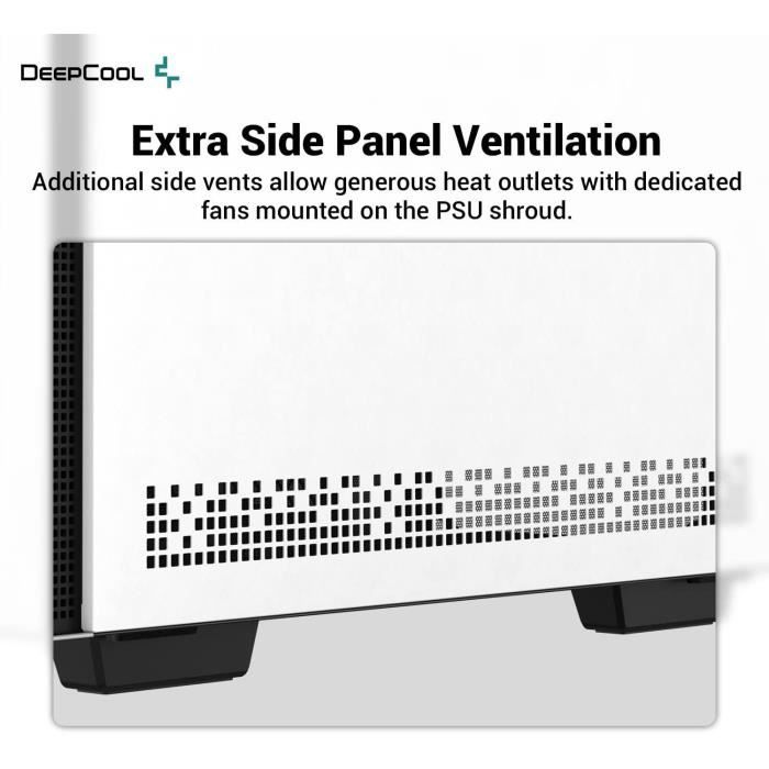 Case per PC senza alimentatore - DEEPCOOL CH370 (Bianco) - Mini tower - Formato Micro-ATX