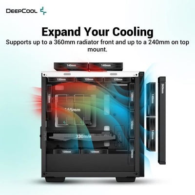 Case per PC senza alimentatore - DEEPCOOL CH370 (Bianco) - Mini tower - Formato Micro-ATX