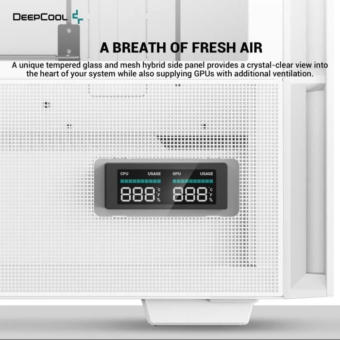 Case PC senza alimentatore - DEEPCOOL CH560 DIGITAL (Bianco) - Tower medio - Formato E-ATX