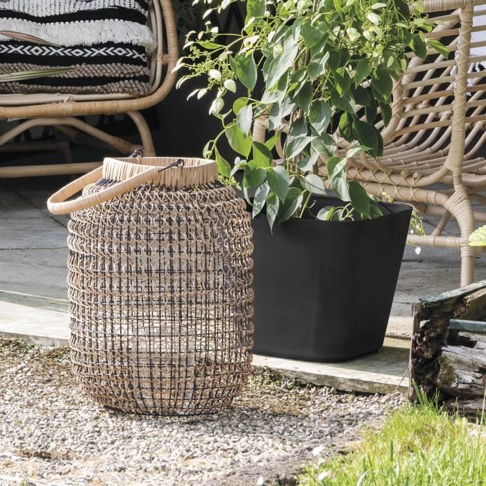 Vaso quadrato per fiori - DEROMA - Origin - 30 L - Antracite
