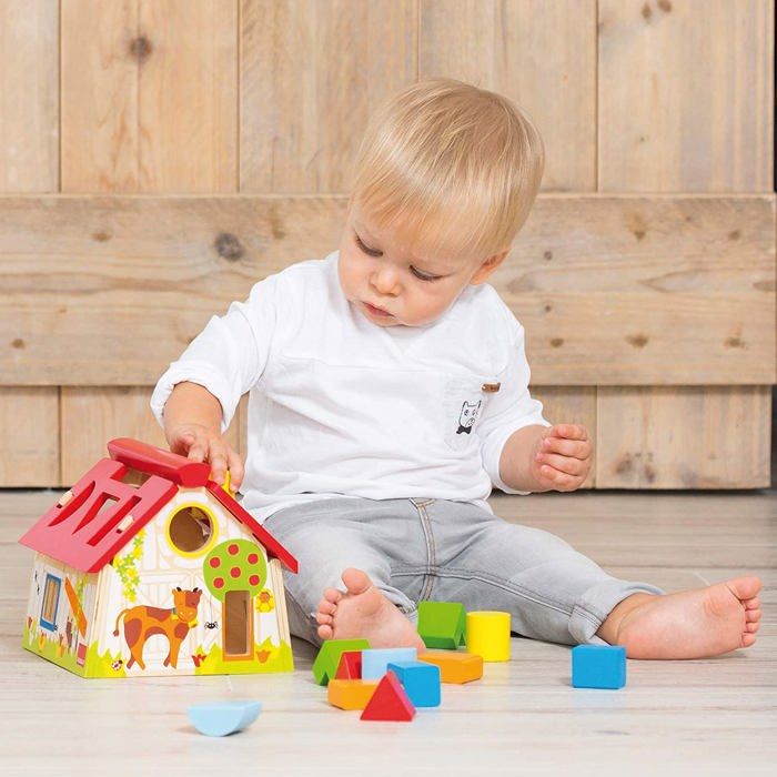 Gioco educativo - GOULA - Forme geometriche - Scatola porta forme per imparare a riconoscere le forme
