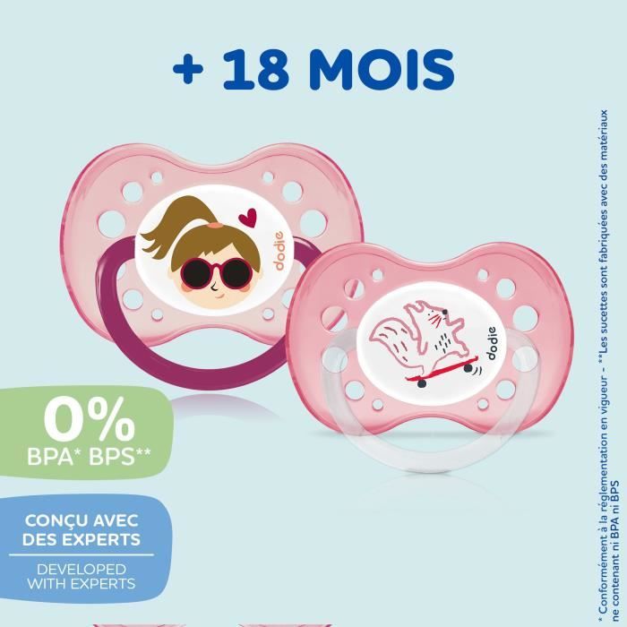 DODIE Set 3 Succhietti Anatomici Giorno e Notte +18 Mesi X3