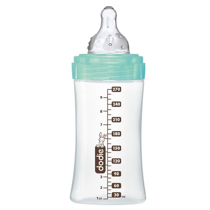 DODIE Iniziazione bottiglia anti-colica + VETRO 3 velocità flusso 2 - 270 ml - UCCELLI VERT
