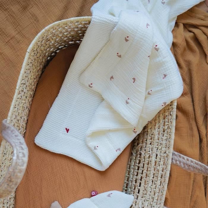 Coperta double face - DOMIVA - Maternity Love - 75 x 100 cm - Maglia grossa e mussola