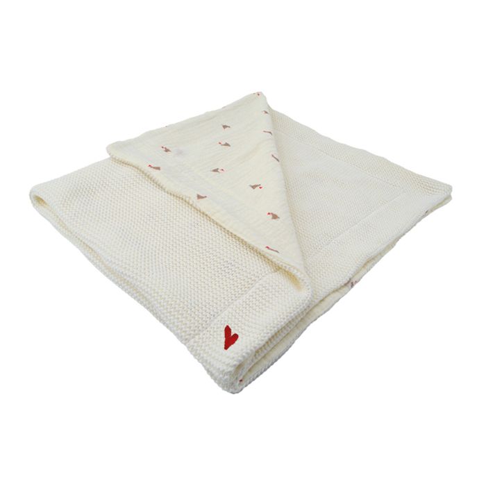 Coperta double face - DOMIVA - Maternity Love - 75 x 100 cm - Maglia grossa e mussola