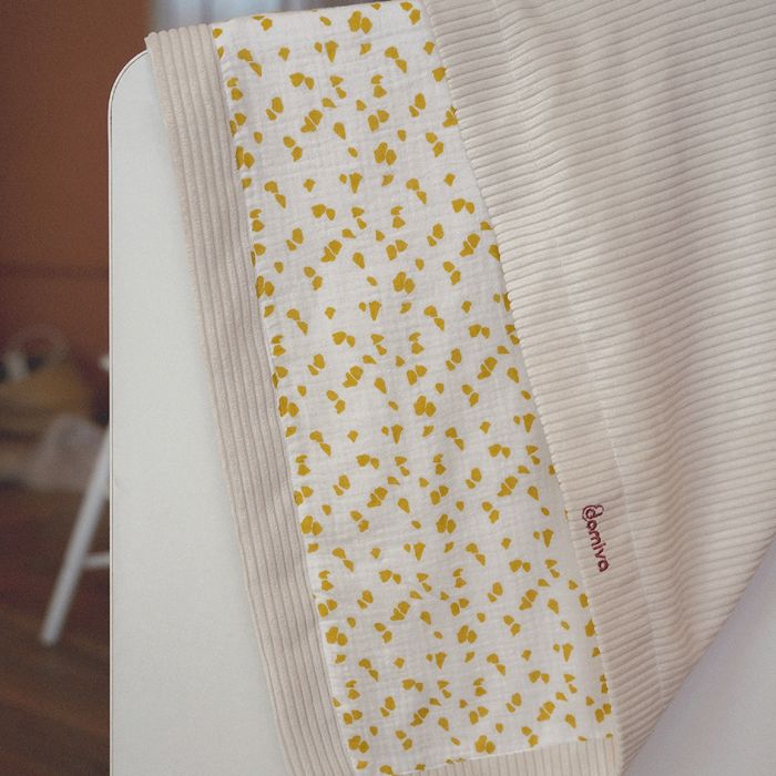 Coperta reversibile per neonati in stile safari Beige 75x100 cm