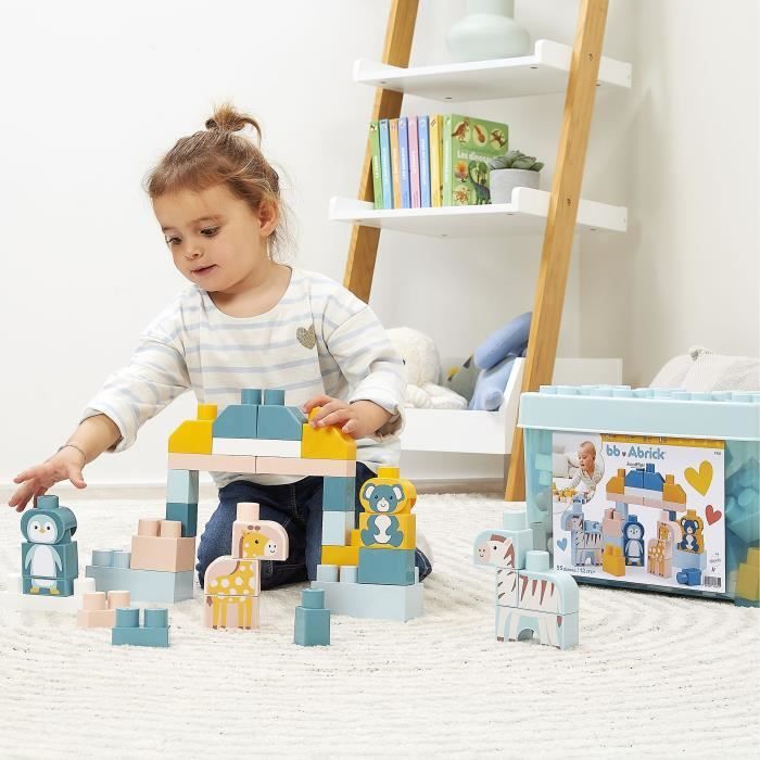 Brick Barrel - Gioco di costruzione - ECOIFFIER - Animali del mondo - 55 pezzi - +12 mesi