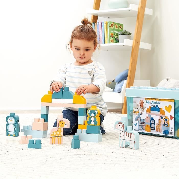 Brick Barrel - Gioco di costruzione - ECOIFFIER - Animali del mondo - 55 pezzi - +12 mesi