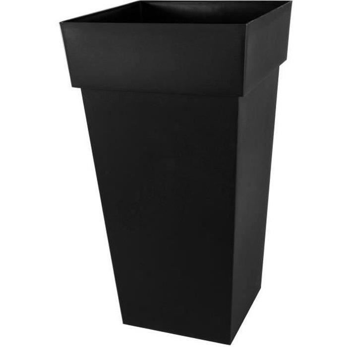 EDA Vaso di fiori XXL Toscana - Quadrato - 43,3 x 43,3 x H 80 cm - 98 L - grigio antracite