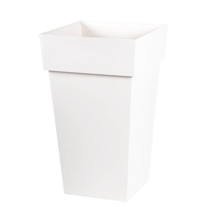 Vaso EDA Tuscany alto quadrato - 39 x 39 x H 65 cm - 62 L - Bianco