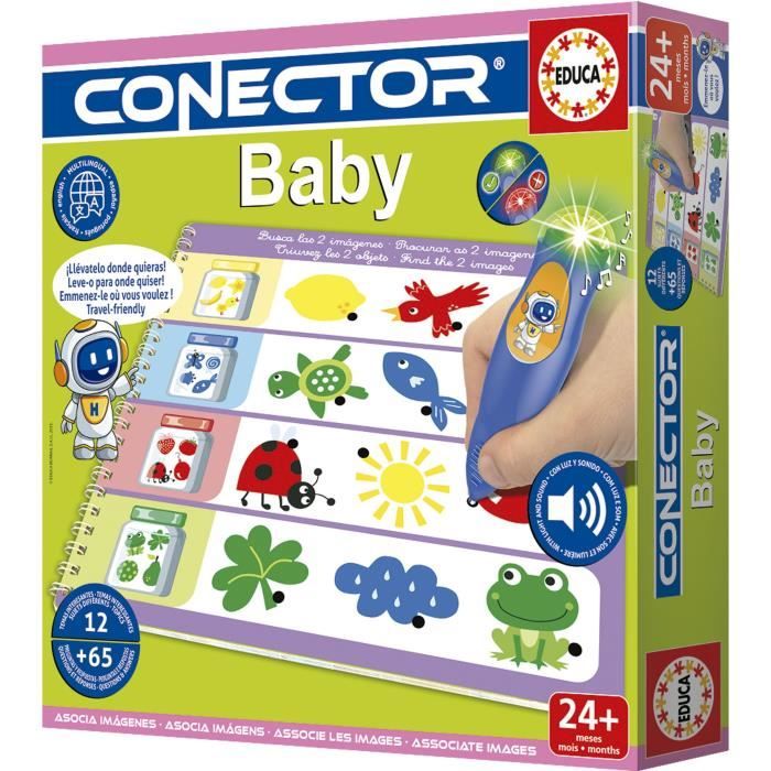 Conector Baby - Gioco educativo - EDUCA - 65 domande, 12 temi, formato libro - Dai 2 anni