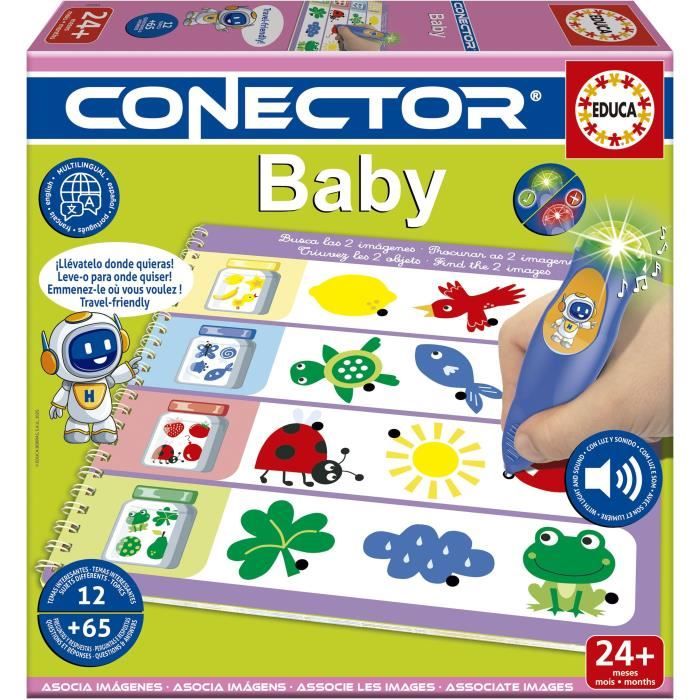 Conector Baby - Gioco educativo - EDUCA - 65 domande, 12 temi, formato libro - Dai 2 anni