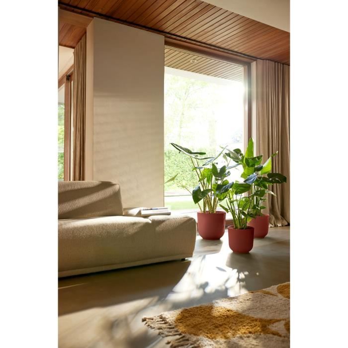 Vaso da fiori - Elho - Jazz Round - Rosso - L 35 x P 34,5 x H 32 cm - Interno - 100% riciclato