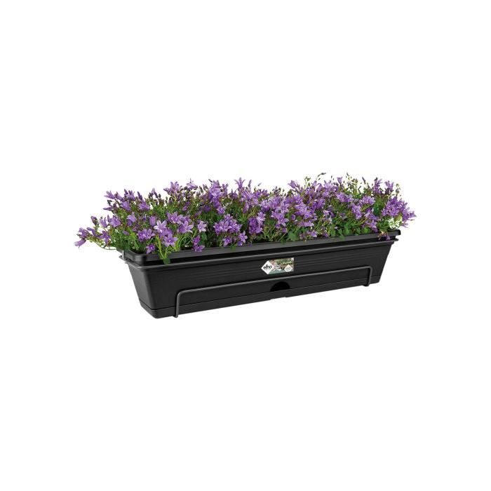 ELHO Balconniere Green Basics Allin1 50 - Esterno e balcone - L 25,7 x P 47,3 x H 16,7 cm - Living nero