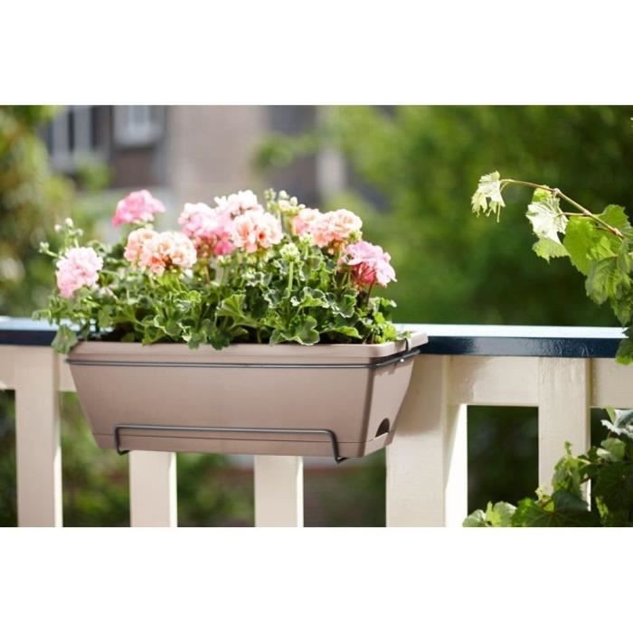 Balconiere Elho Barcelona Allin1 50 - Marrone - L 50 x P 28 x H 19 cm - Balcone esterno - 100% riciclato