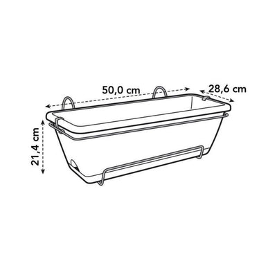 Balconiere Elho Barcelona Allin1 50 - Marrone - L 50 x P 28 x H 19 cm - Balcone esterno - 100% riciclato