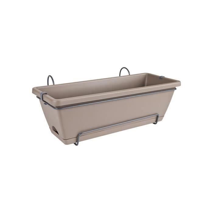 Balconiere Elho Barcelona Allin1 50 - Marrone - L 50 x P 28 x H 19 cm - Balcone esterno - 100% riciclato